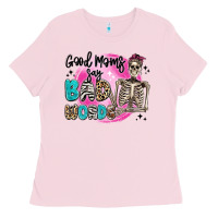 Bubblegum Pink good moms say bad words Ladies Tee - Artiststas