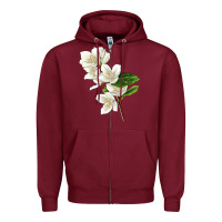 Burgundy Mock Oranges Illustrations Zipper Hoodie - LillyAllenDesigns