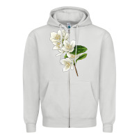 Dove Grey Mock Oranges Illustrations Zipper Hoodie - LillyAllenDesigns