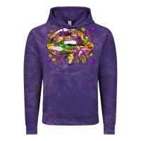 Cloud Purple Mardi Gras lips Vintage Hoodie - HowdyJamesFarm