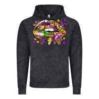 Vintage Black Mardi Gras lips Vintage Hoodie - HowdyJamesFarm