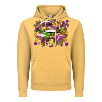Vintage Mustard Mardi Gras lips Vintage Hoodie - HowdyJamesFarm