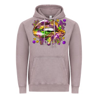 Mardi Gras Lips Vintage Hoodie | Teevron