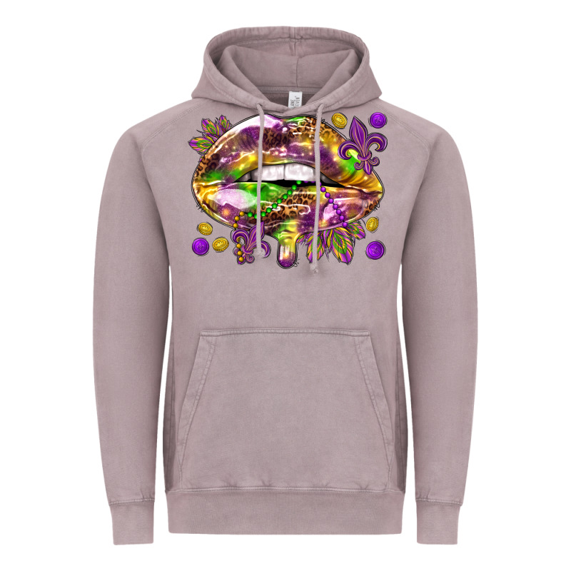 Mardi Gras Lips Vintage Hoodie by HowdyJamesFarm | Teevron