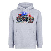 Heather Grey america Heavyweight Hoodie - SublimationCraftShop