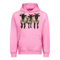 Fuchsia Pink 3 sheeps suffolk ewe with bandana Urban Hoodie - BarkalooDesign