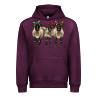 Mauve Wine 3 sheeps suffolk ewe with bandana Urban Hoodie - BarkalooDesign