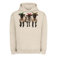 Pigment French Oak 3 sheeps suffolk ewe with bandana Urban Hoodie - BarkalooDesign