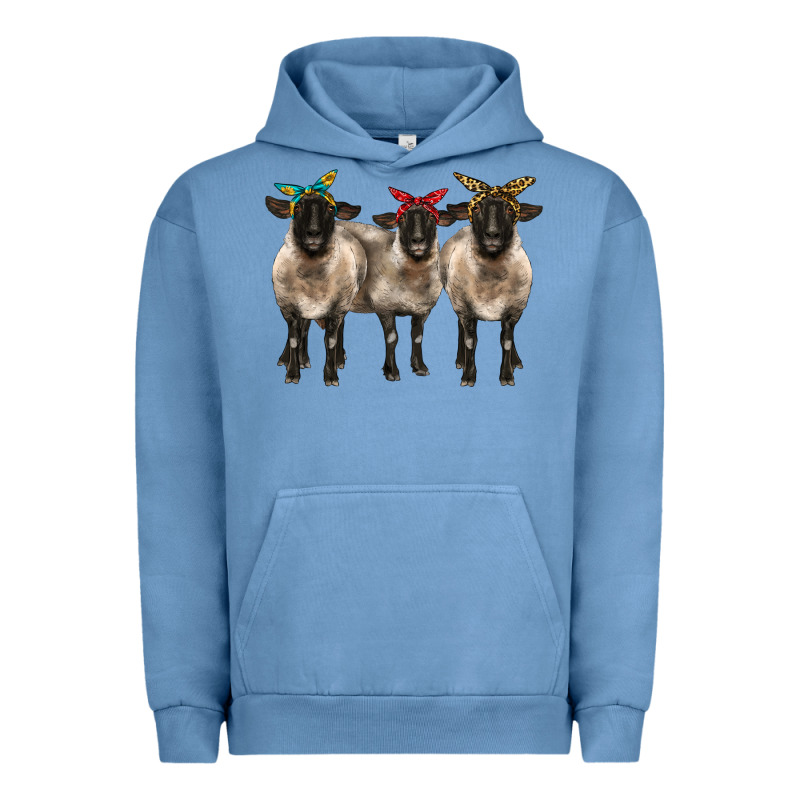 3 Sheeps Suffolk Ewe With Bandana Urban Hoodie by BarkalooDesign | Teevron