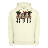 Pigment Pistachio 3 sheeps suffolk ewe with bandana Urban Hoodie - BarkalooDesign