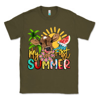 Army Green My first summer baby cow Classic Tee - NancyCooperArtShop