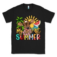 Black My first summer baby cow Classic Tee - NancyCooperArtShop
