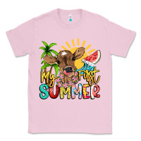 Bubblegum Pink My first summer baby cow Classic Tee - NancyCooperArtShop