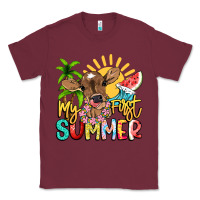 Burgundy My first summer baby cow Classic Tee - NancyCooperArtShop