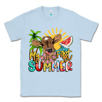 Dusty Blue My first summer baby cow Classic Tee - NancyCooperArtShop