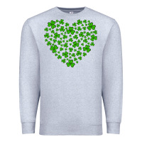 Heather Grey shamrock heart Premium Sweatshirt - Artiststas