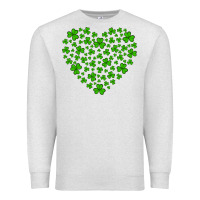 Oatmeal Heather shamrock heart Premium Sweatshirt - Artiststas