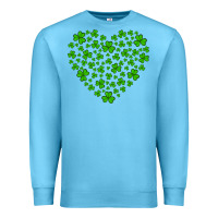 Ocean Blue shamrock heart Premium Sweatshirt - Artiststas