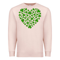 Pale Pink shamrock heart Premium Sweatshirt - Artiststas