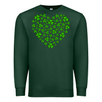 Sports Green shamrock heart Premium Sweatshirt - Artiststas