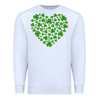 White shamrock heart Premium Sweatshirt - Artiststas
