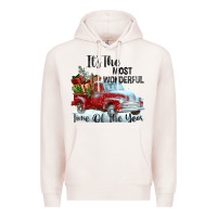 Pale Pink it's the most wonderful time of the year Premium Hoodie - FaDigitalArtStudio