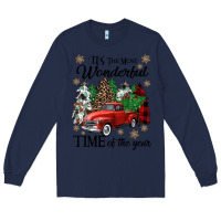 Navy its the most wonderful time of the year Long Sleeve Tee - CowGirlArtShop