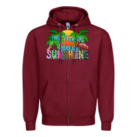 Burgundy My Favorite Coloris Sunshine Zipper Hoodie - CowhideDigitalArt