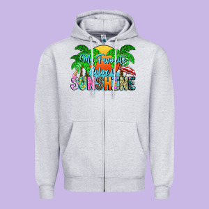 My Favorite Coloris Sunshine Zipper Hoodie Designed By Cowhidedigitalart