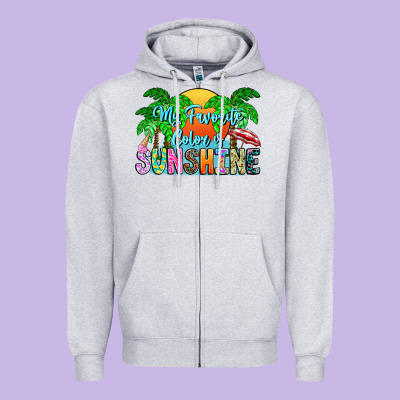 My Favorite Coloris Sunshine Zipper Hoodie Designed By Cowhidedigitalart