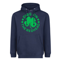Navy dibs on the redhead  st patricks day Heavyweight Hoodie - lanVoArt