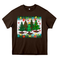 Chocolate Brown christmas trees tumbler Heavy Core Tee - BundleAndBundleShop
