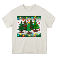 Cream christmas trees tumbler Heavy Core Tee - BundleAndBundleShop