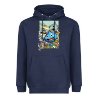 Navy dragon quest slime print Heavyweight Hoodie - lanVoArt