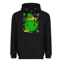 Black ireland leprechaun hat pot of gold irish st patricks day Heavyweight Hoodie - lanVoArt