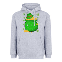 Heather Grey ireland leprechaun hat pot of gold irish st patricks day Heavyweight Hoodie - lanVoArt