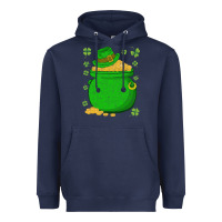 Navy ireland leprechaun hat pot of gold irish st patricks day Heavyweight Hoodie - lanVoArt