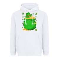 White ireland leprechaun hat pot of gold irish st patricks day Heavyweight Hoodie - lanVoArt
