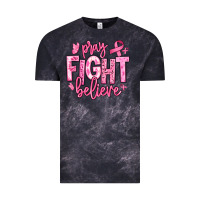 Cloud Black pray fight believe breast cancer Vintage Tee - texasbilliewilder