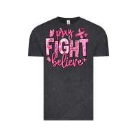 Vintage Black pray fight believe breast cancer Vintage Tee - texasbilliewilder