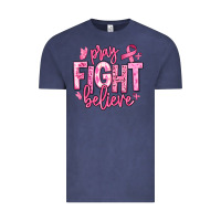 Vintage Denim pray fight believe breast cancer Vintage Tee - texasbilliewilder