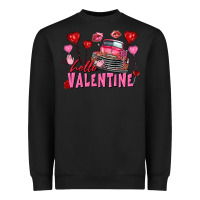 Hello Valentine Valentine's Day Truck Heavyweight Sweatshirt | Teevron