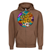 Chestnut Trick Or Treat Hallowen Round Zipper Hoodie - LillyAllenDesigns