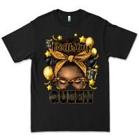 Black birthday queen afro messy bun Premium Tee - Artiststas