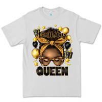 Dove Grey birthday queen afro messy bun Premium Tee - Artiststas