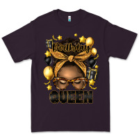 Plum birthday queen afro messy bun Premium Tee - Artiststas