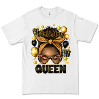 White birthday queen afro messy bun Premium Tee - Artiststas