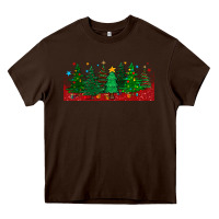 Chocolate Brown christmas trees libbey glass Heavy Core Tee - BundleAndBundleShop
