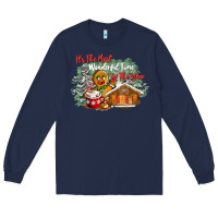 Navy its the wonderful time of the year Long Sleeve Tee - CowGirlArtShop