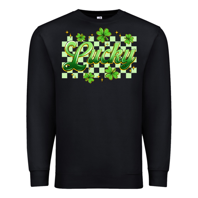 Checkered Lucky Premium Sweatshirt by Artiststas | Teevron